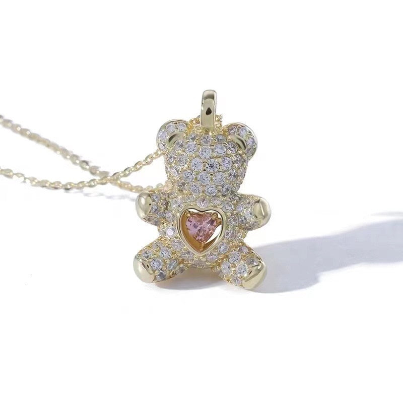 Icy Love Bear Necklace