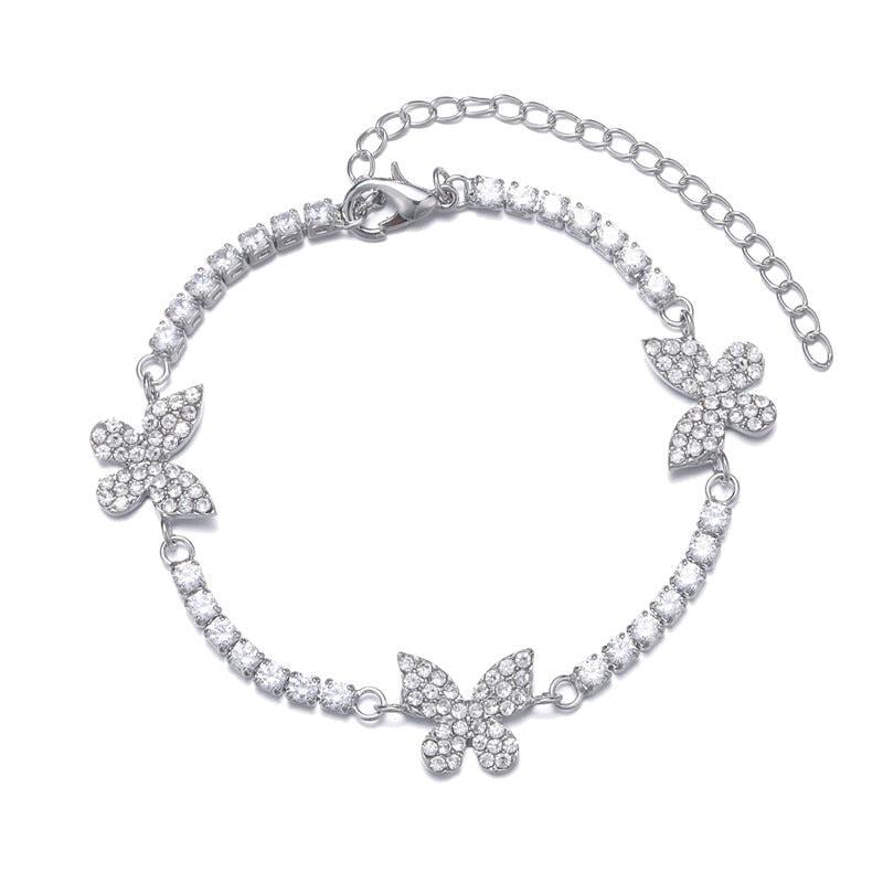 Butterfly Crystal Stones Bracelet & Anklet