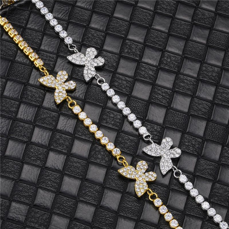 Butterfly Crystal Stones Bracelet & Anklet