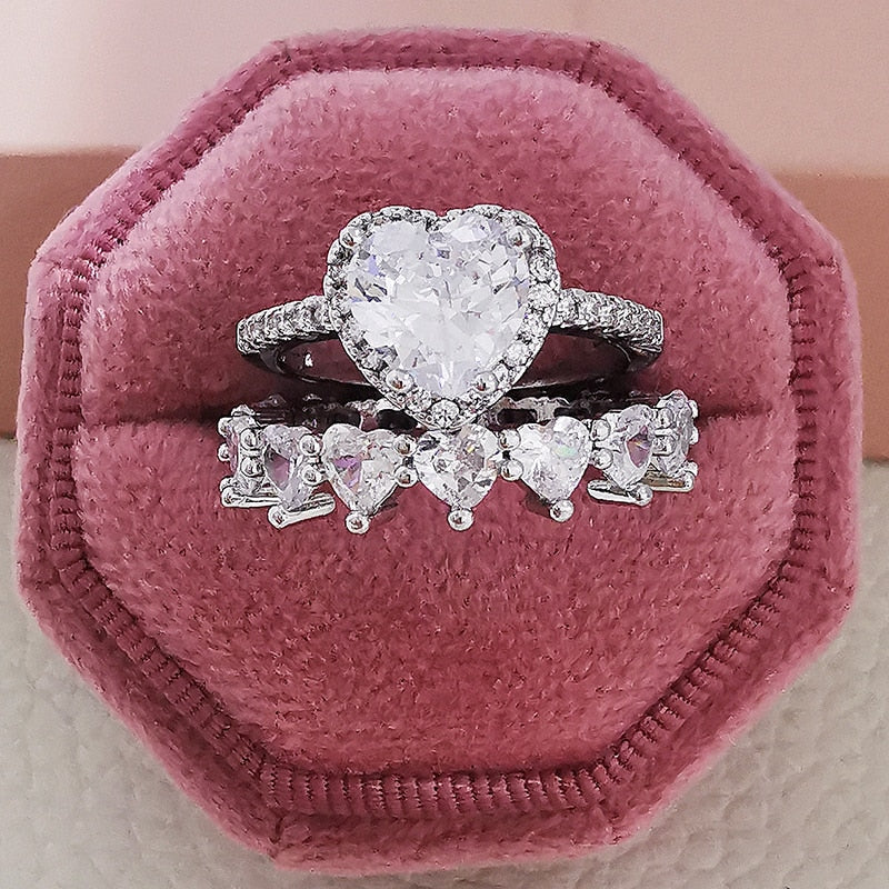 Luxe Heart Ring Set