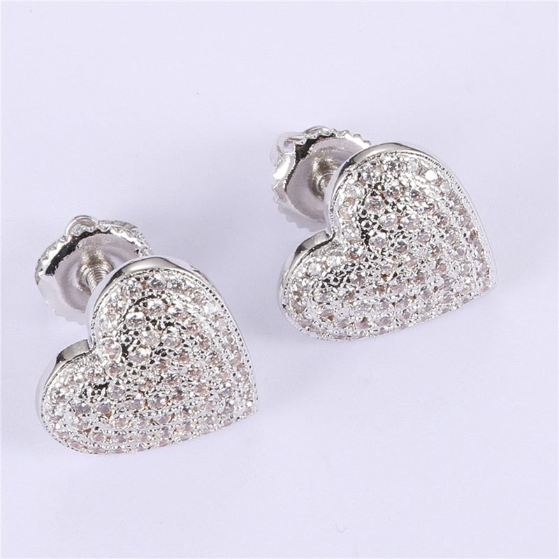 Iced Out Heart Earrings