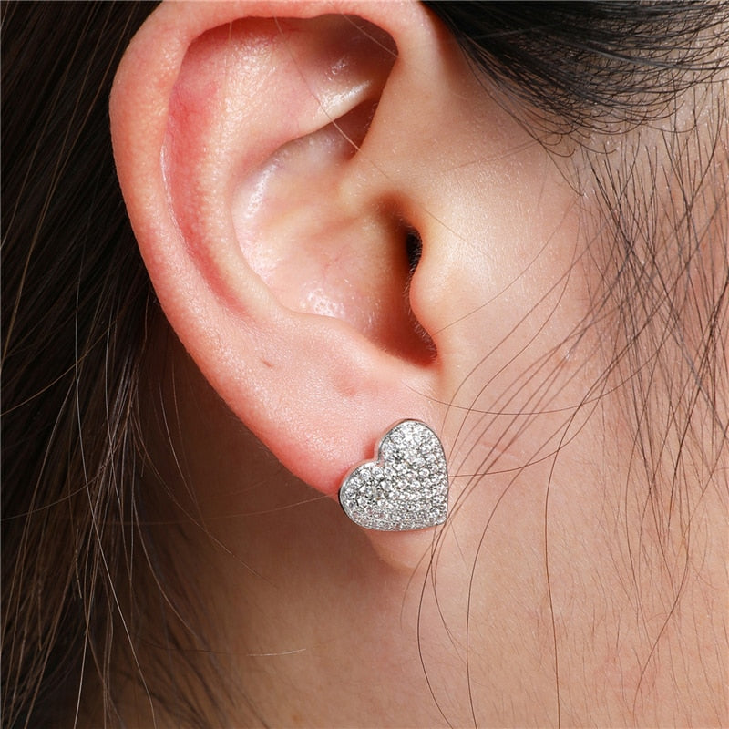 Iced Out Heart Earrings