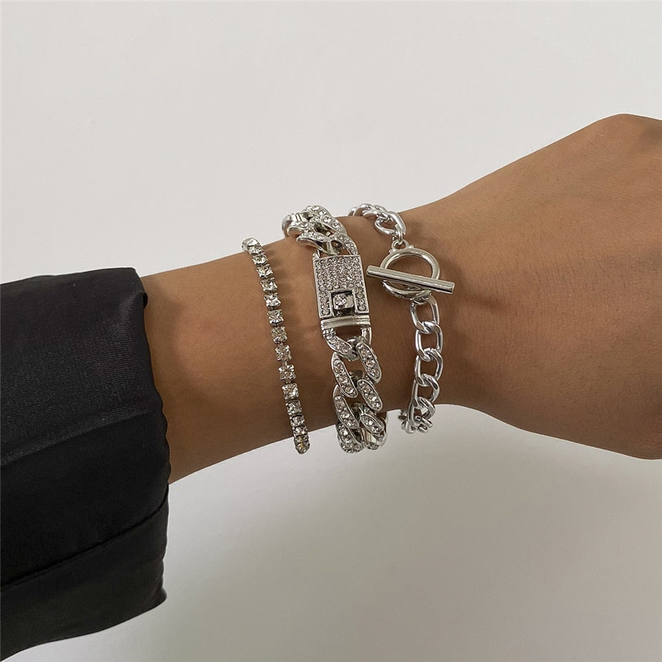 Luxury Charm Link Crystal Bracelet Set