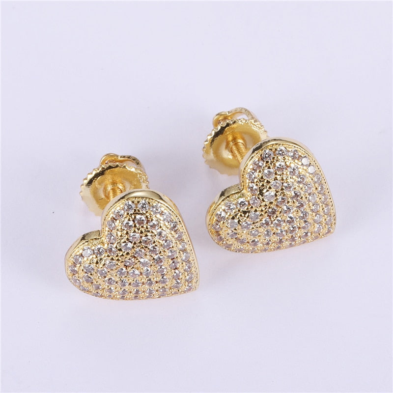 Iced Out Heart Earrings