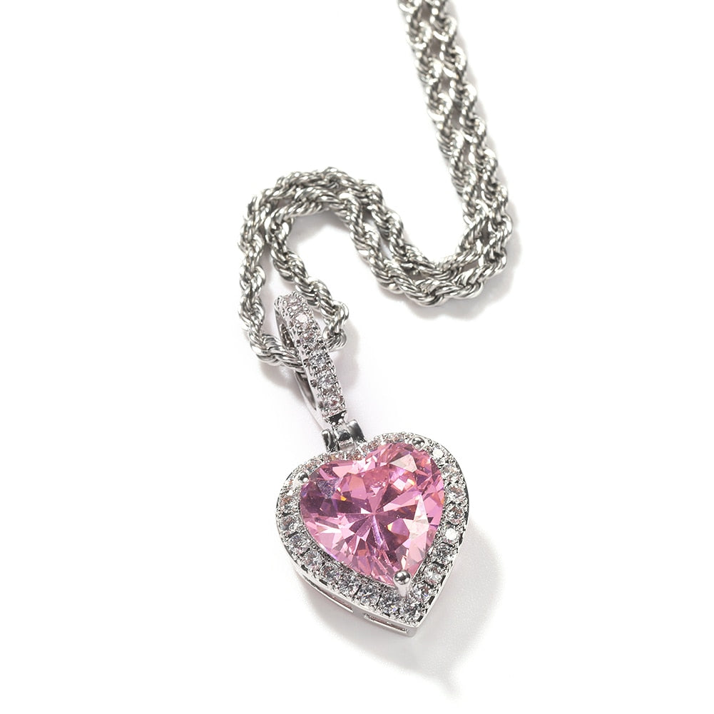 Princess Peach Heart Pendant Necklace