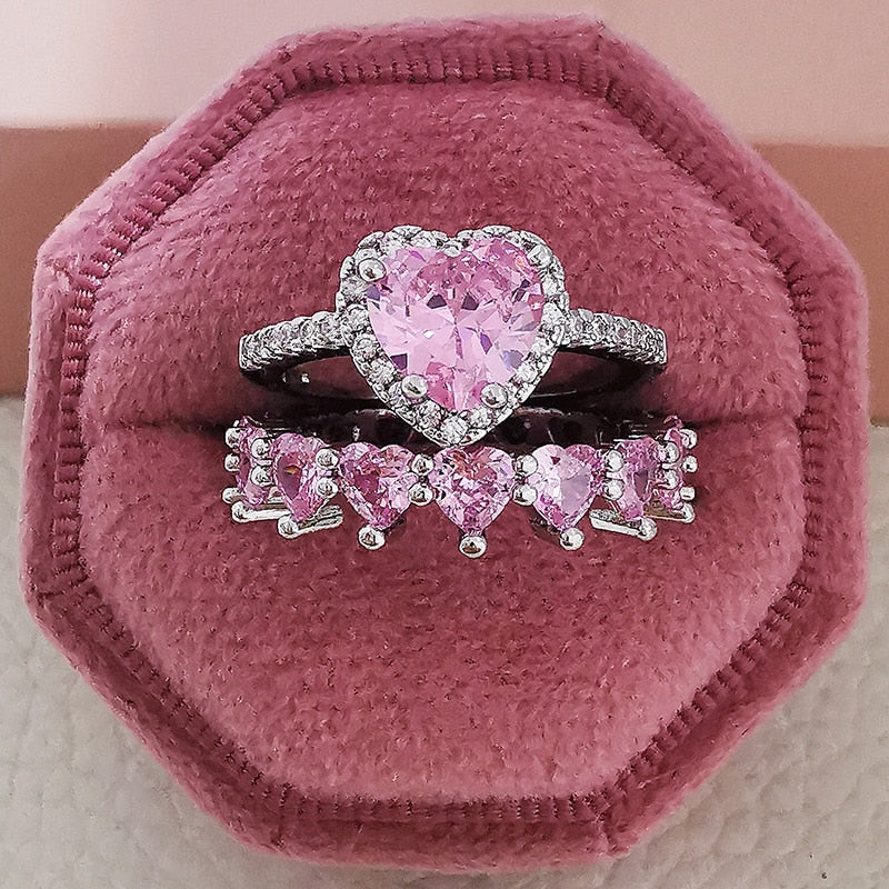 Luxe Heart Ring Set