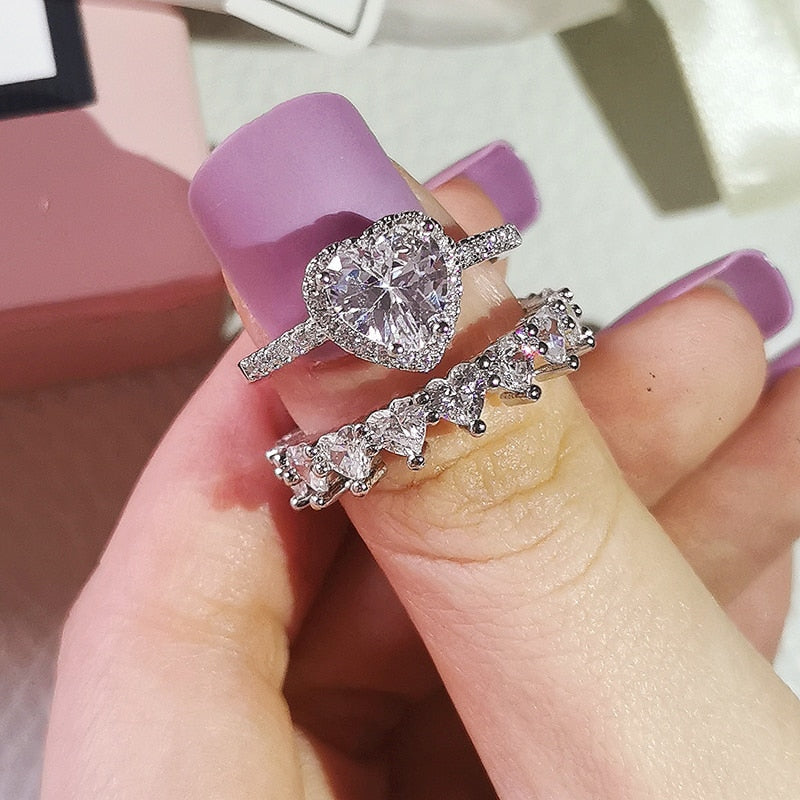 Luxe Heart Ring Set