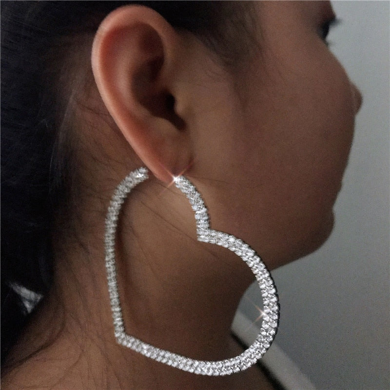 Mi Amor Crystal Heart Earrings