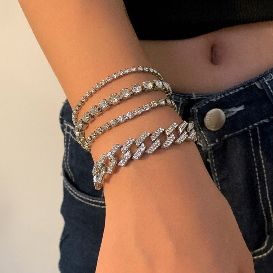 Luxury Charm Link Crystal Bracelet Set