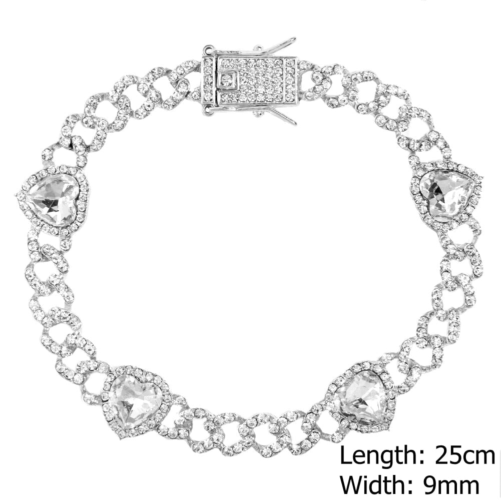 Iced Out Crystal Cuban Anklet