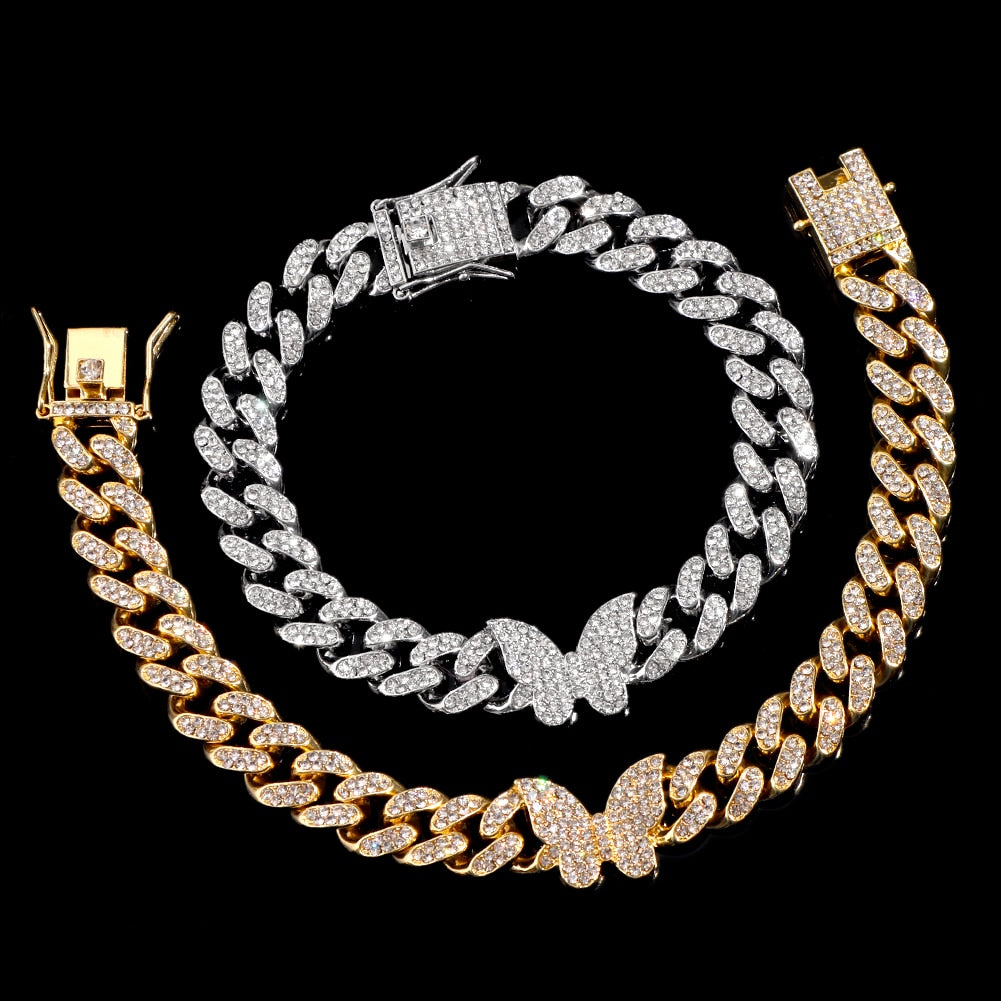 Iced Out Crystal Cuban Anklet