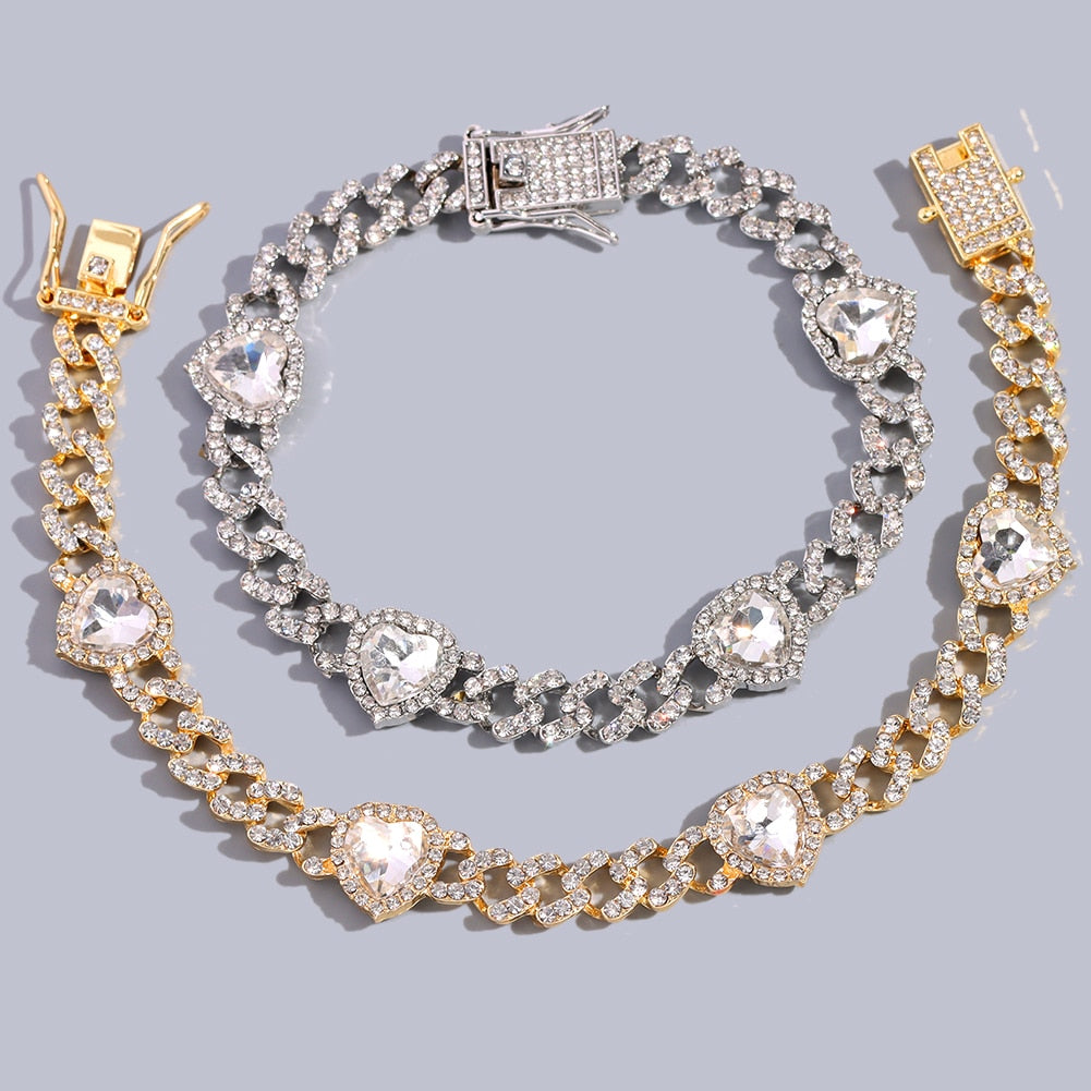 Iced Out Crystal Cuban Anklet