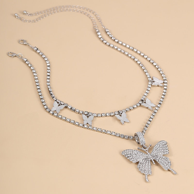 Icy Butterfly Pendant Set