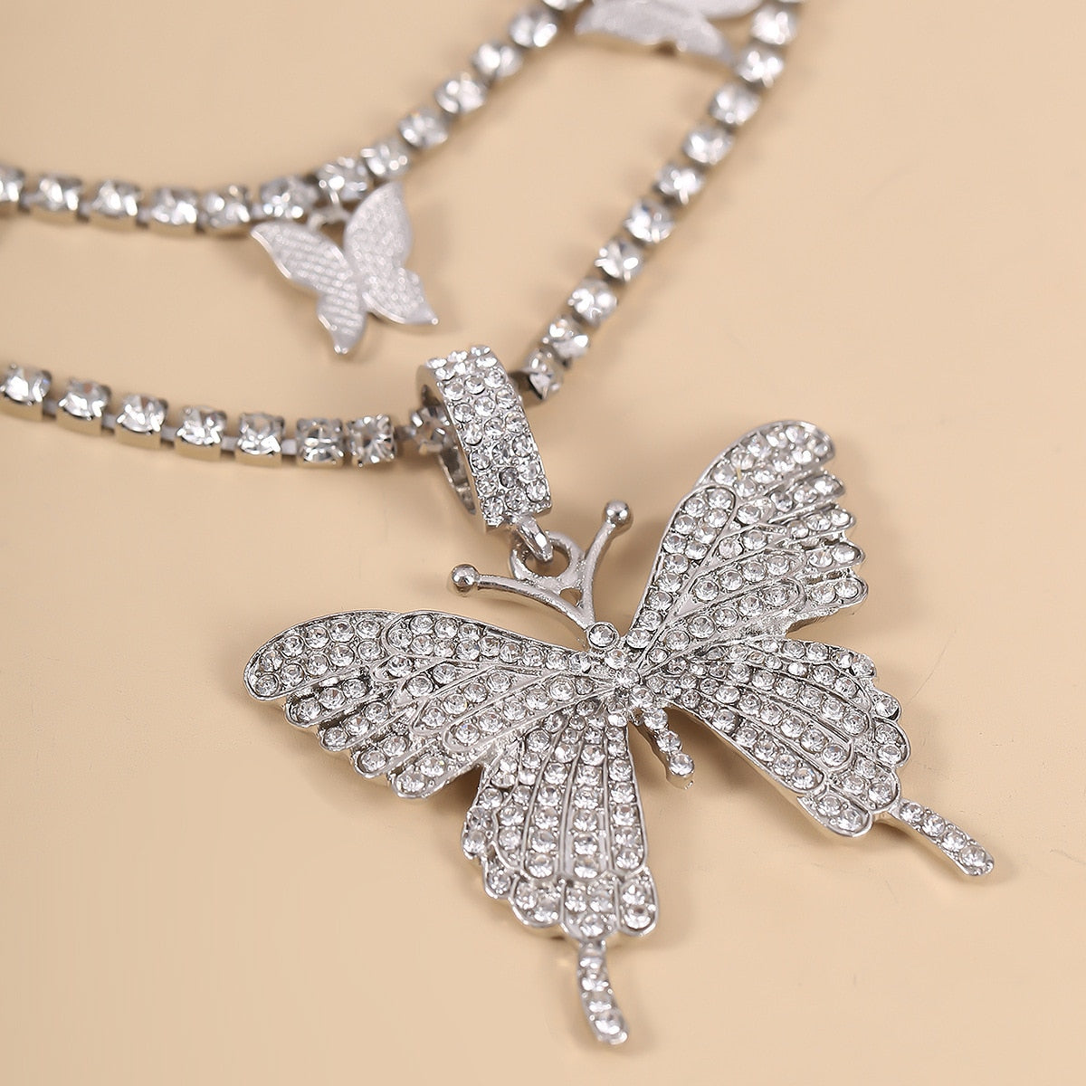 Icy Butterfly Pendant Set