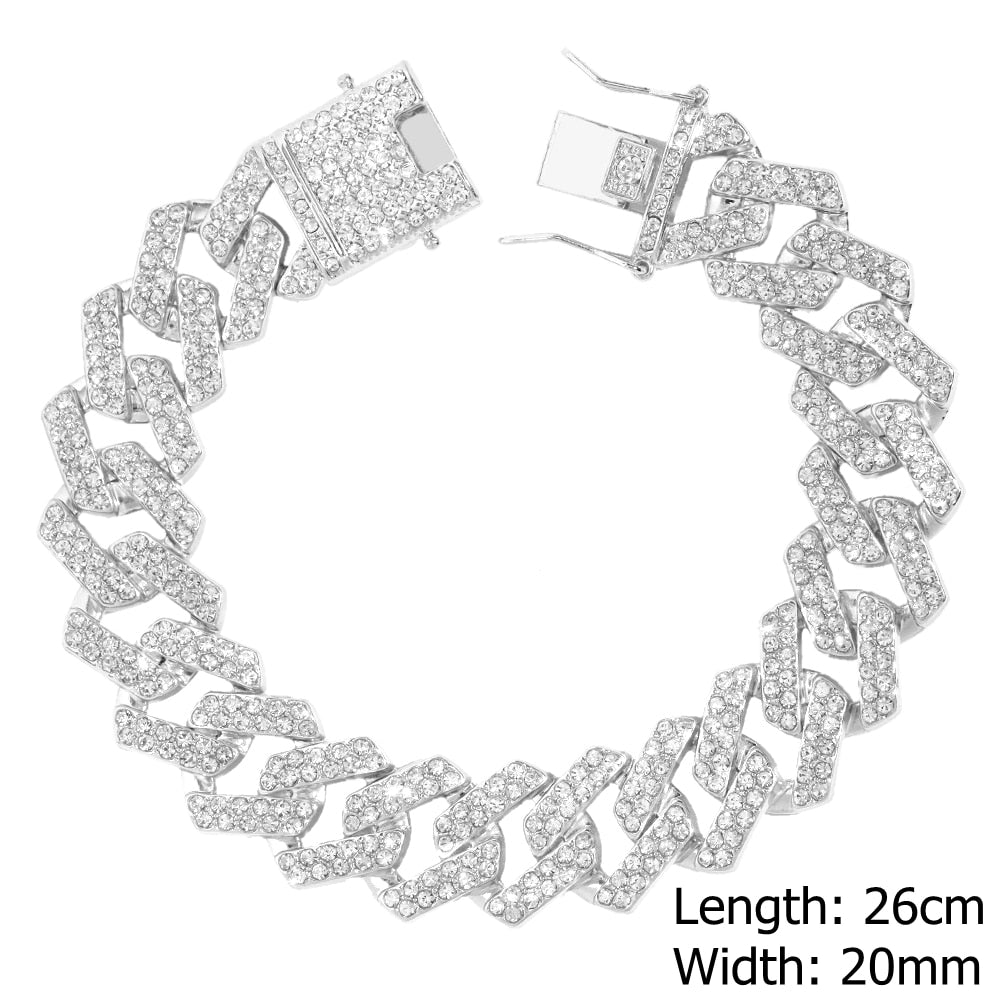 Iced Out Crystal Cuban Anklet