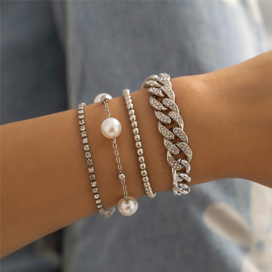 Luxury Charm Link Crystal Bracelet Set