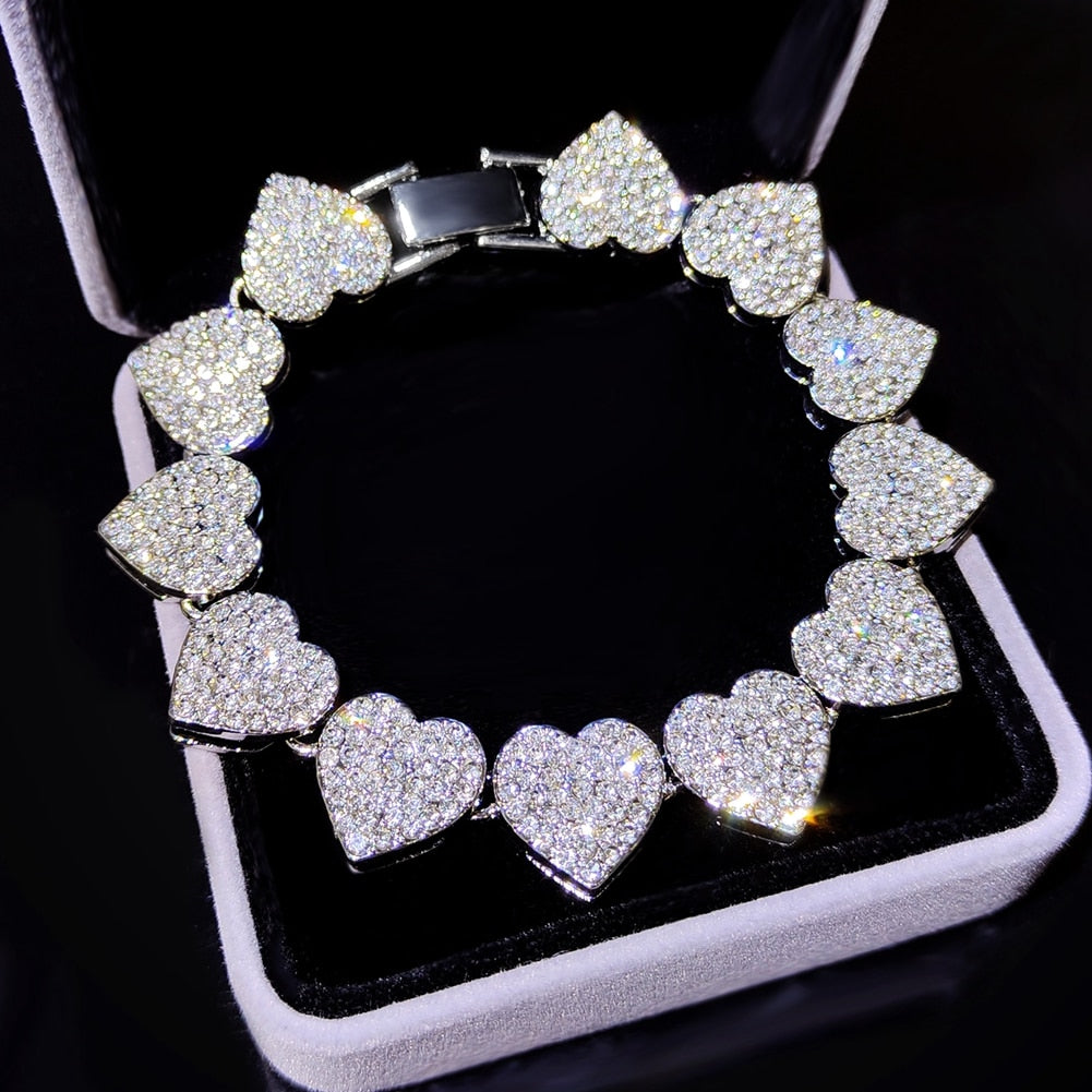 Icy Luxe Heart Bracelet