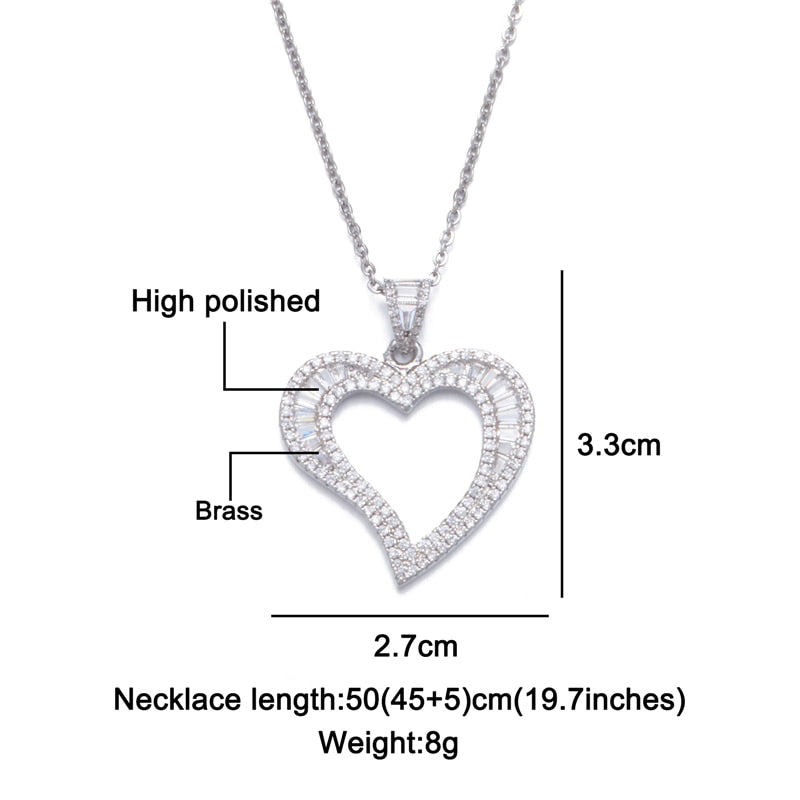 Iced Out Heart Baguette Pendant