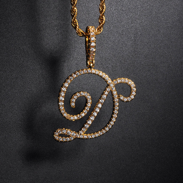 A-Z Cursive Initial Letter Pendant Necklace