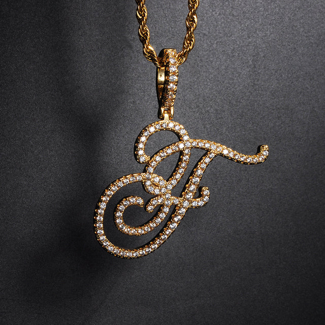 A-Z Cursive Initial Letter Pendant Necklace