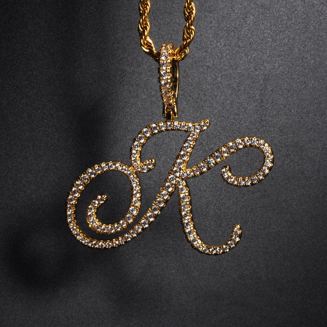 A-Z Cursive Initial Letter Pendant Necklace