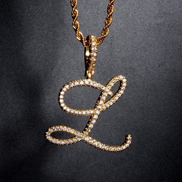 A-Z Cursive Initial Letter Pendant Necklace