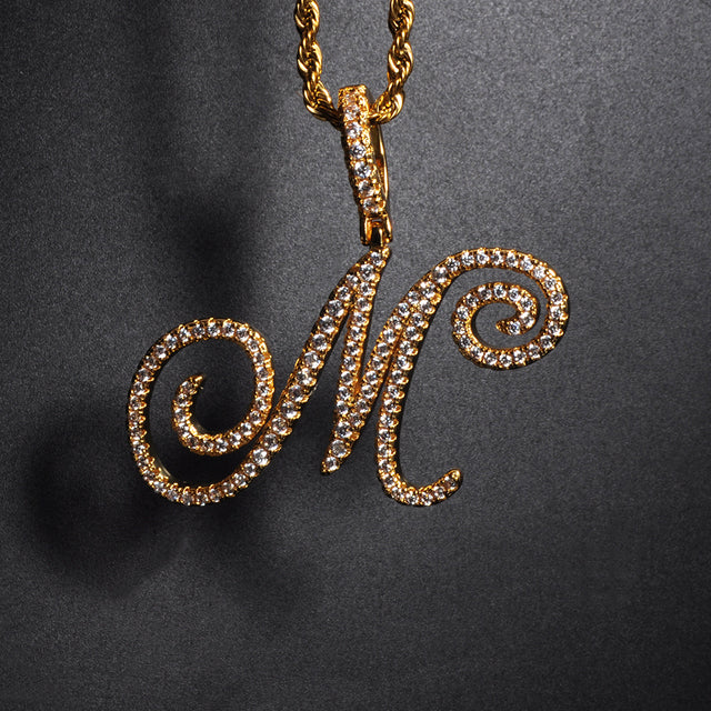 A-Z Cursive Initial Letter Pendant Necklace