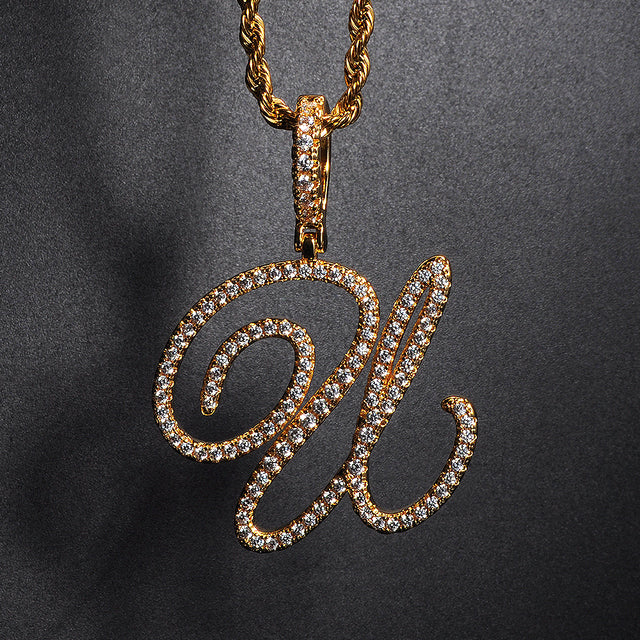 A-Z Cursive Initial Letter Pendant Necklace