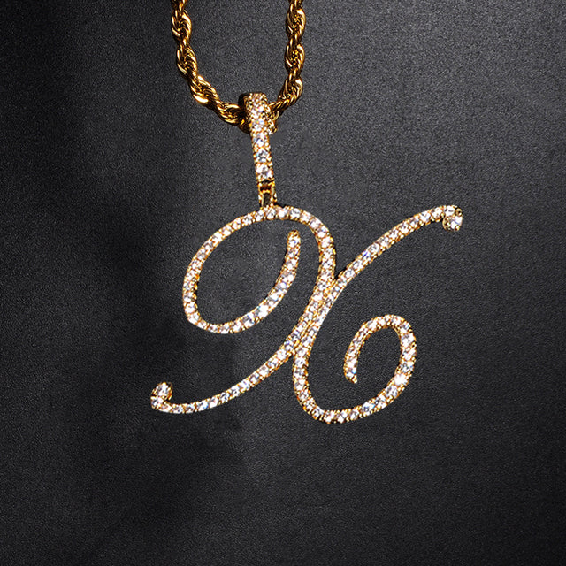 A-Z Cursive Initial Letter Pendant Necklace