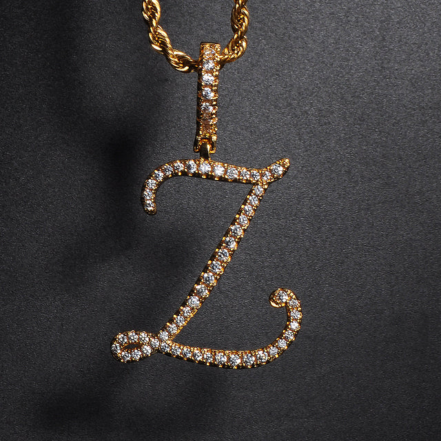 A-Z Cursive Initial Letter Pendant Necklace