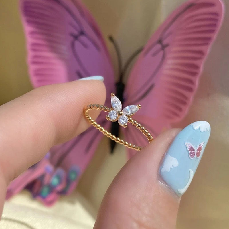 Minnie Crystal Butterfly Ring