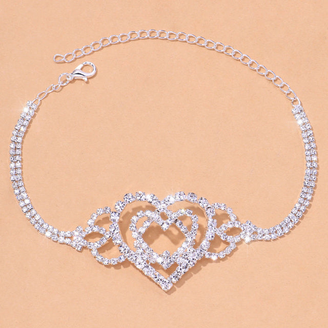 Amaya Double Heart Anklet