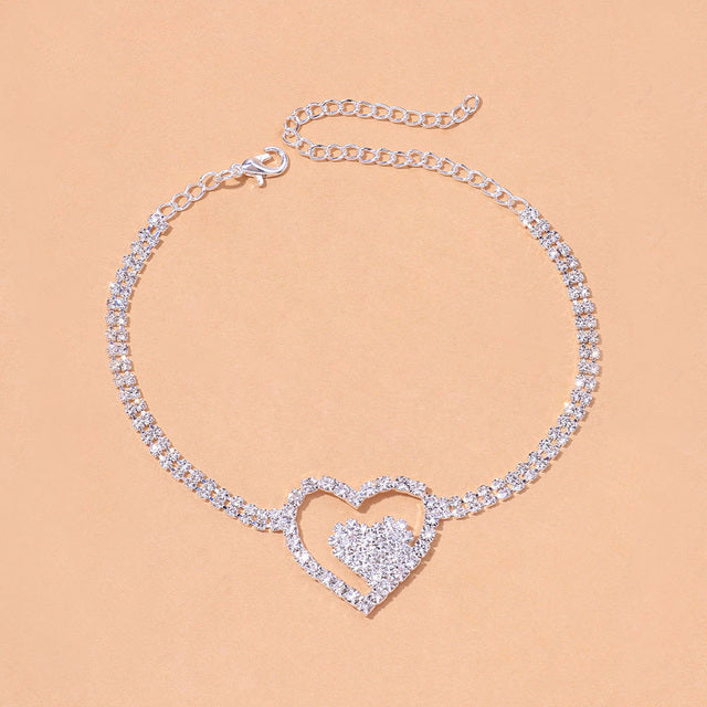 Amaya Double Heart Anklet