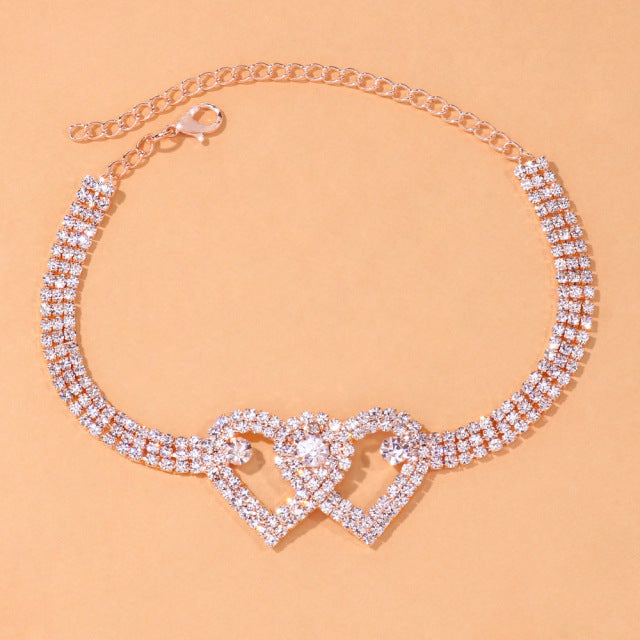 Amaya Double Heart Anklet