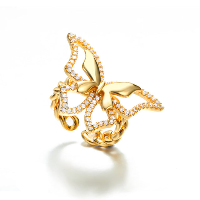 Minnie Crystal Butterfly Ring